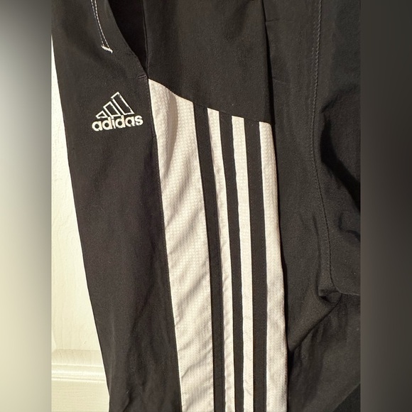 ADIDAS Retro 2010 Men’s Black Large Ankle Zip Windbreaker Pants Three Stripes - Picture 16 of 16